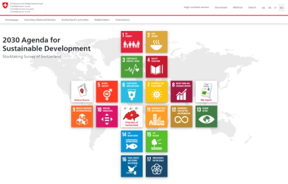 Screenshot of the SDGital2030.ch homepage 