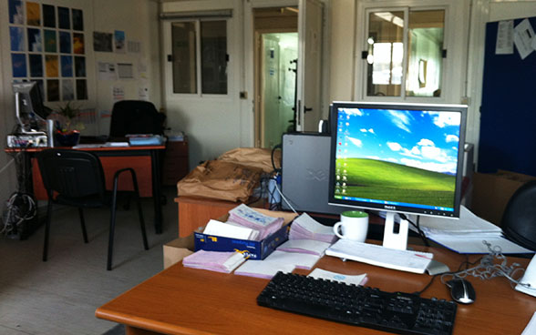 L’un des bureaux de l’Unité d’enquête sur le crime organisé (Organised Crime Investigation Unit, OCIU), à Pristina.