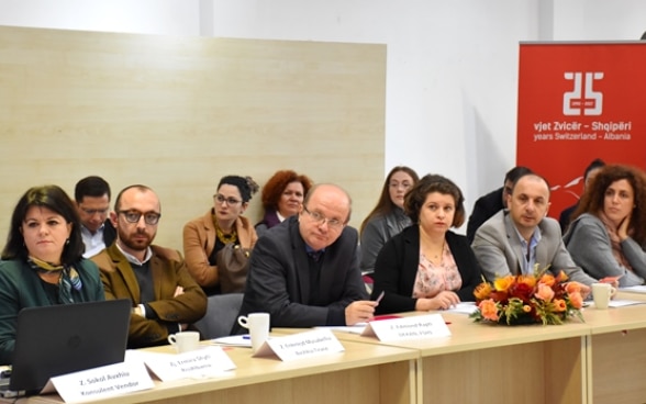 Experts and government representatives at the conference on career guidance by Swiss-funded RisiAlbania project. 