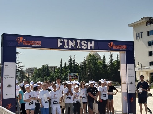High school students participating in the Runmittance Treasure Hunt, Berat, Albania, 16.06.2019. 