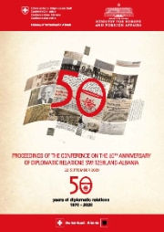 Cover of the publication from the conference on 50 years of diplomatic relations Switzerland - Albania