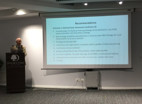 Mr. Thomas Boysen presenting the evaluation results