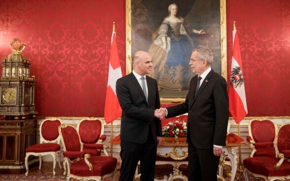 Bundespräsident Alain Berset mit Bundespräsident Alexander Van der Bellen