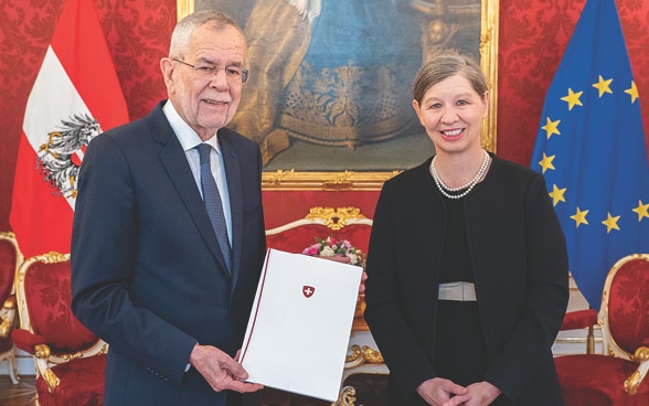 Bundespräsident Alexander Van der Bellen, Botschafterin Salome Meyer