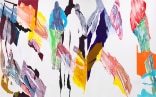 Pia Fries, durch sieben siebe (Fries-Fries), 2022, Acryl und Siebdruck auf Papier, Dyptichon, 200 x 720 cm 