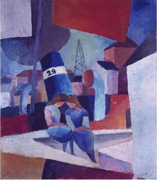 August Macke, Hafen von Duisburg, 1914 / Kunstmuseum Bern, Stiftung Othmar Huber