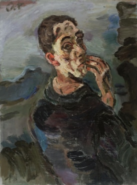 Oskar Kokoschka, Selbstbildnis, eine Hand ans Gesicht gelegt, 1918/19, Leopold Museum Wien, Inv. 623