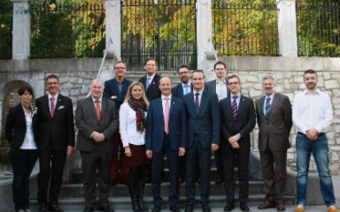 Photo des participants à la réception chez le Ministre-Président de la Communauté germanophone