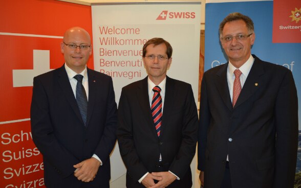 Mr. Bernhard Wodl, Ambassador Heinrich Maurer and Mr. Federico Sommaruga © EDA
