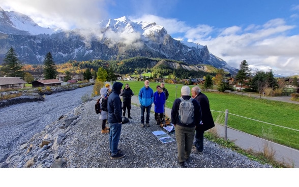 a group of Georgian specialists on a site in Switzerland