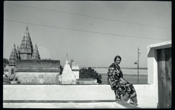 Alice Boner on her terrace