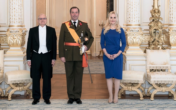 Présentation des lettres de créance à S.A.R. le Grand-Duc Héritier Guillaume le 7 janvier 2025. 