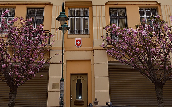 Le bâtiment de l'ambassade à Skopje