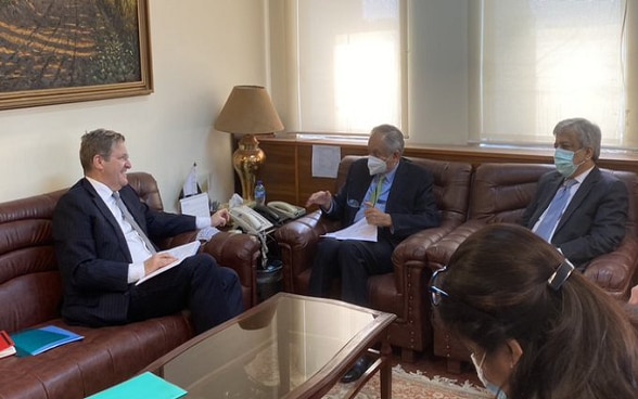 Meeting of the Ambassador of Switzerland to Pakistan, Mr. Bénédict de Cerjat with the the Adviser to the Prime Minister of Pakistan on Commerce and Investment, H.E. Mr. Abdul Razak Dawood