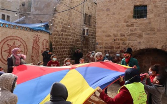 Implementing Cultural Activities with children in Hebron, Masahat Project funded through SDC cultural program