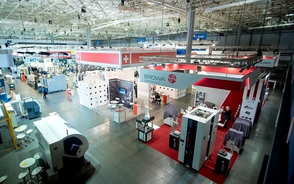 Schweizer Pavillon an der Messe Machtool in Poznan