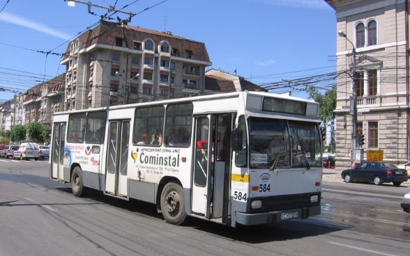 Public transportation by diesel buses in Cluj-Napoca, Romania
