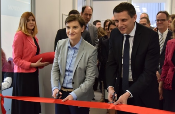 Brnabic and Germann opening innovation lab in STP Belgrade