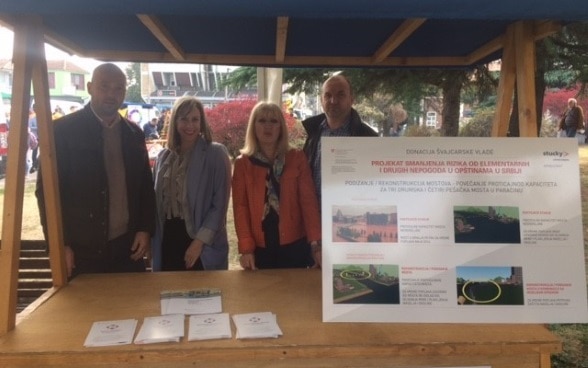 Swiss stand at event "Together Against Floods" in Paracin