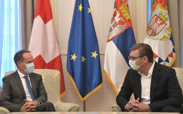 Farewell visit H.E. Mr. Philippe Guex and President of the Republic of Serbia Mr. Aleksandar Vucic