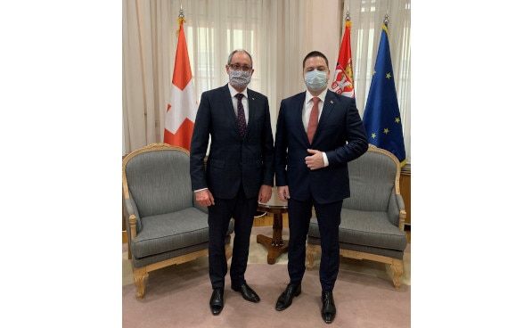 Swiss Ambassador with the Minister of Education, Science and Technological Development