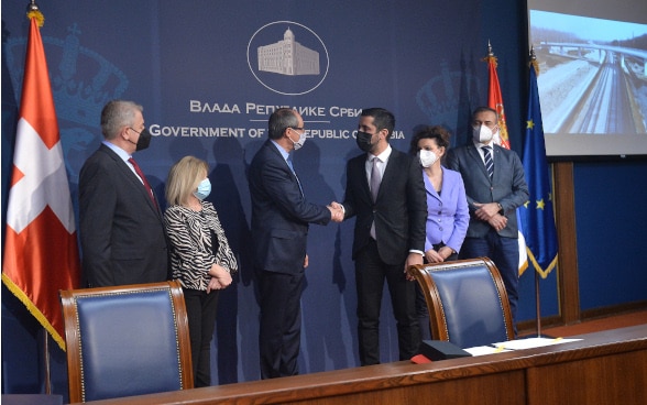 Signing ceremony at the Ministry of Construction, Transport and Infrastructure of the Republic of Serbia