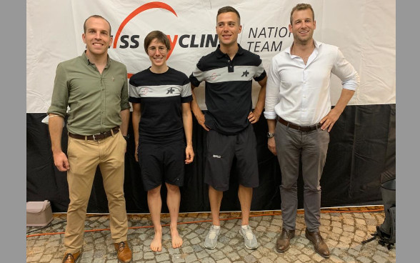 Maxime Jost, Linda Indergand (3rd in Tokyo, 5th in Novi Sad), Filippo Colombo (12th in Tokyo, 3rd in Novi Sad), Lukas Lanzrein (from left)