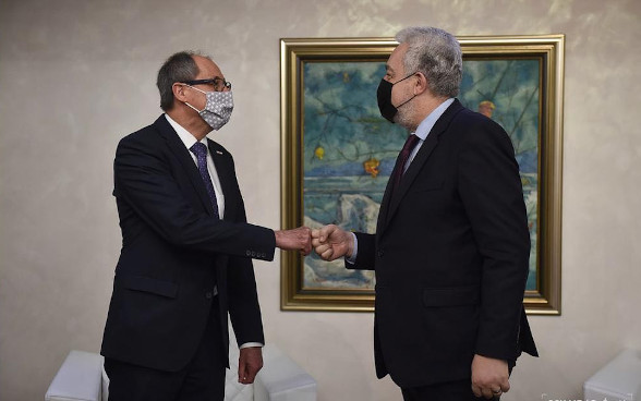 Ambassador of Switzerland, Mr. Urs Schmid with the Prime Minister, Mr. Zdravko Krivokapić