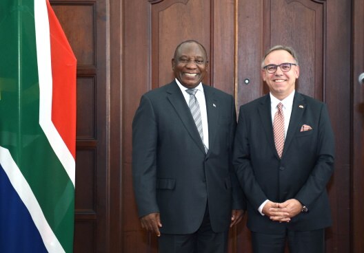 Ambassador H.E. Nicolas Brühl with President Cyril Ramaphosa