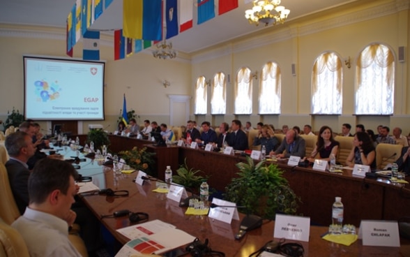 Launch of the E-Governance for Accountability and Participation Program on June 3, 2015 in the Ministry of Regional Development, Construction and Municipal Economy of Ukraine in Kyiv.