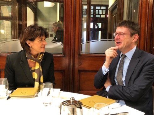 Federal Councillor Doris Leuthard with Business Secretary Greg Clark