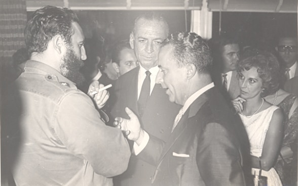 Former Prime Minister of Cuba Fidel Castro and Swiss Ambassador Stadelhofer, Cuba 1961