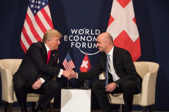 U.S. President Donald Trump and Swiss President Alain Berset