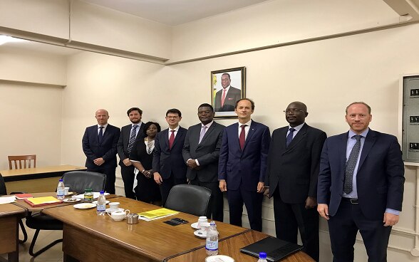 President of the Convention on Cluster Munitions Ambassador Felix Baumann Briefs Zimbabwe Authorities