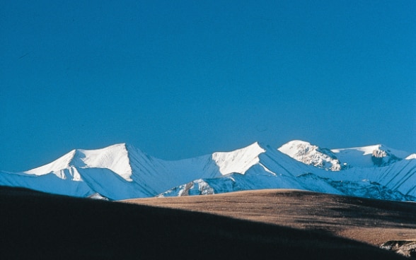 Un paesaggio montuoso in Kirghizistan.