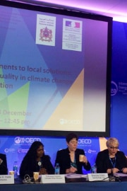 Die Teilnehmerinnen auf dem Panel der Veranstaltung zu Geschlechtergleichstellung an der Klimakonferenz in Paris 2015. 