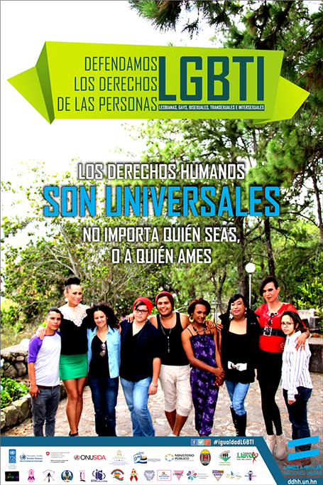 Plakat einer Sensibilisierungskampagne für die Rechte von lesbischen, schwulen, bisexuellen und transsexuellen Menschen.