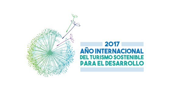 Logo del Año Internacional del Turismo Sostenible: flor de diente de león que se desgrana.