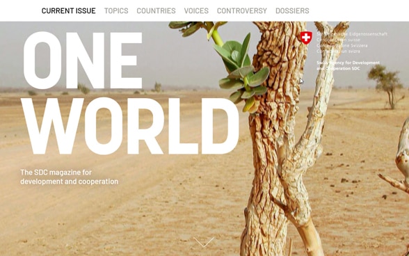 Screenshot of the new online platform of 'Eine Welt'/'Un seul monde'.