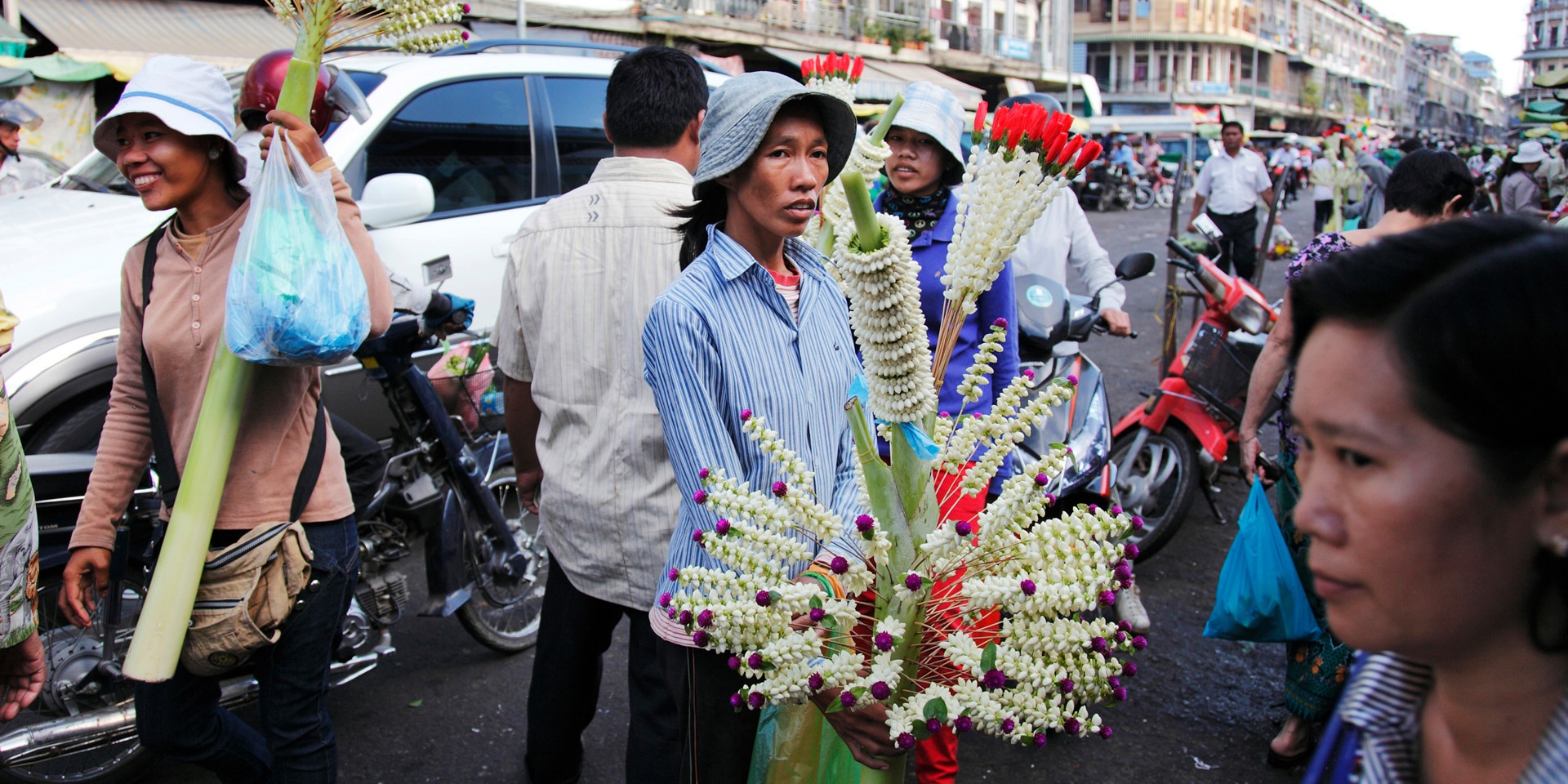 Cambodian street vendors in Phnom Penh: over two billion people worldwide work in the informal sector.