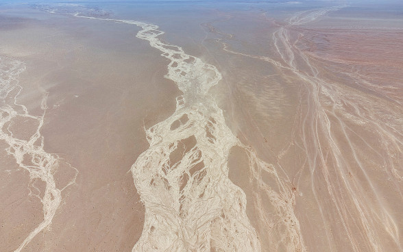 Una vista a volo d'uccello del deserto.