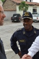 Jürg Benz, chef de l'Office de coopération en Amérique centrale, dans une interview avec la police réformistes et les responsables gouvernementaux à Comayagua/Honduras