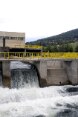 Water rushing down a penstock.