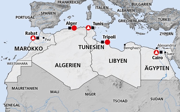 Nordafrika (Ägypten, Tunesien, Marokko, Libyen und Algerien)