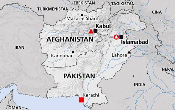 Cartina della regione dell’Hindukush (Afghanistan, Pakistan)