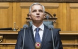 Il Consigliere federale Didier Burkhalter durante il suo discorso avanti all'assemblea federale.