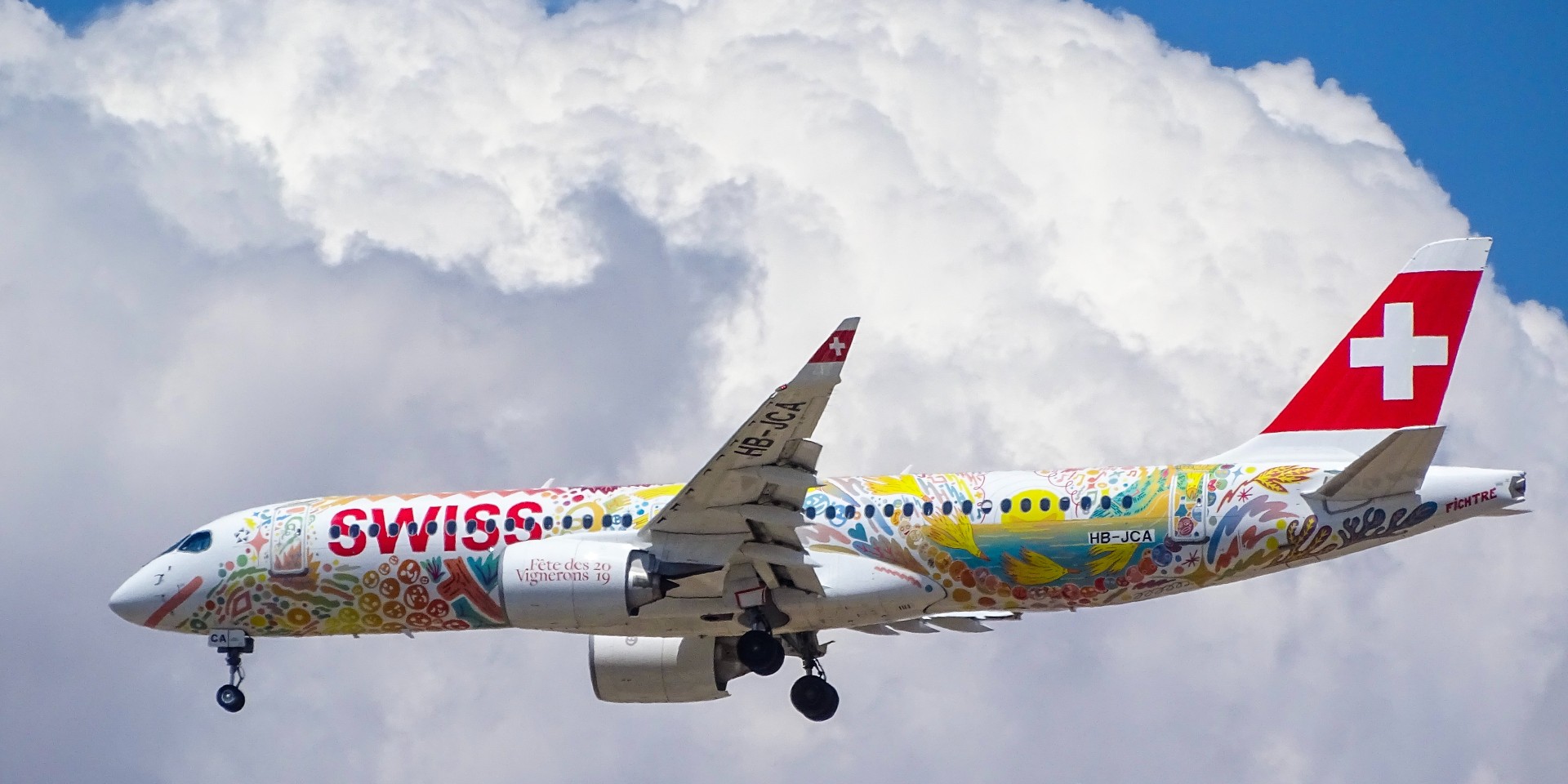 Un avion de la compagnie Swiss en vol pour la Suisse.