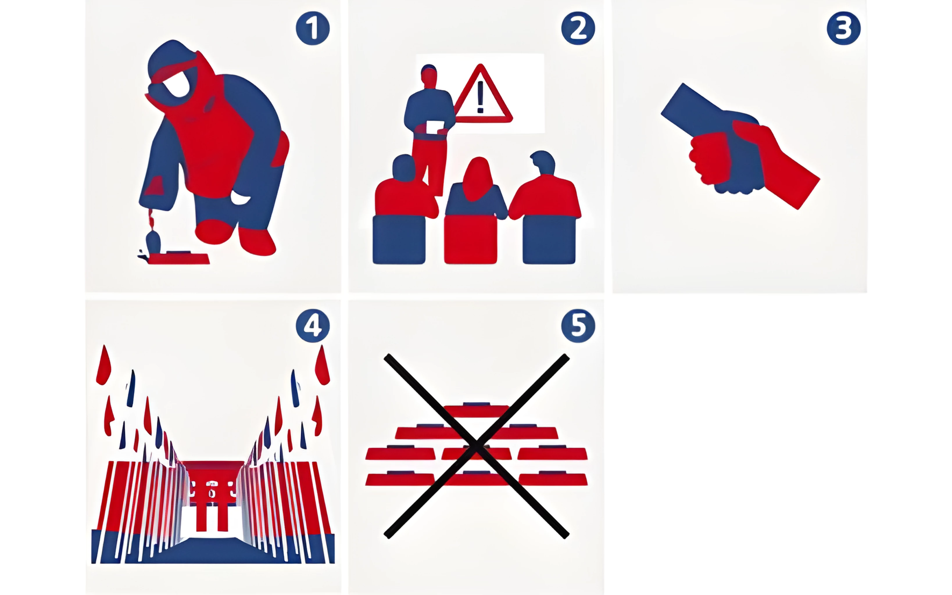 Diagramme des cinq piliers de la lutte antimines.