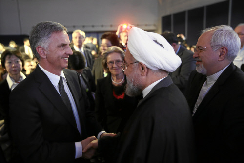Didier Burkhalter et Hassan Rouhani