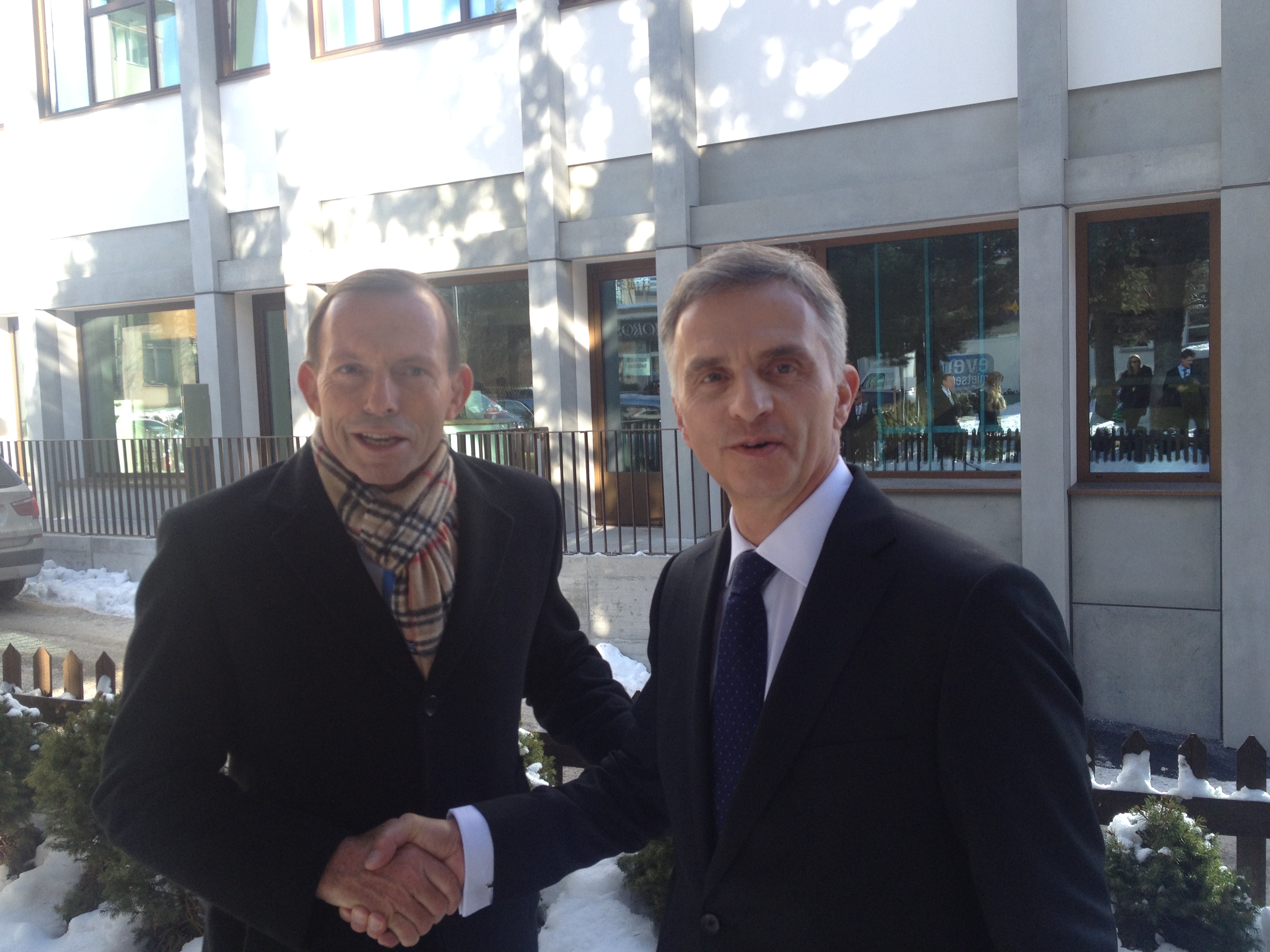 Le président de la Confédération Didier Burkhalter et le premier ministre australien Tony Abbott.